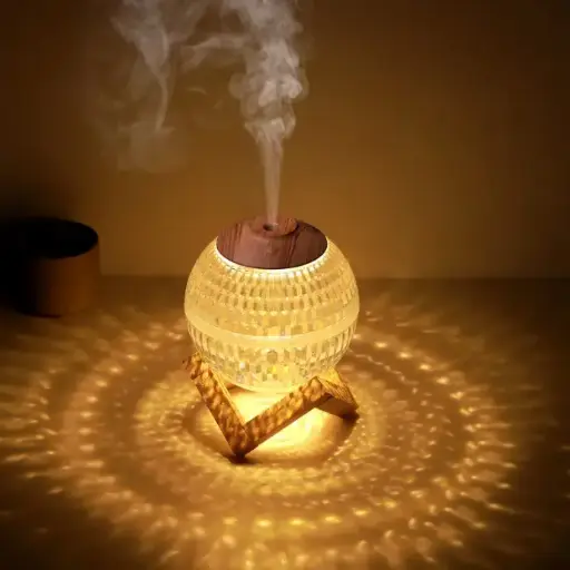 Humidificateur Cristal avec Lumière Nocturne Colorée